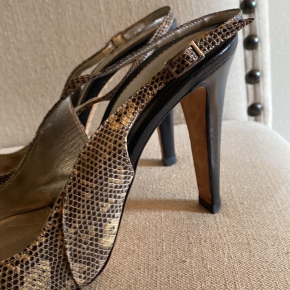 Lambertson Truex Snakeprint Snakeskin Slingback Pointed Toe Heels Pumps 7.5-8 - Picture 3 of 12